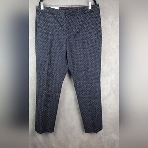 Tommy Hilfiger Women's Skinny Stretch Cotton Navy Dress Pants Polka-Dot Size‎ 14